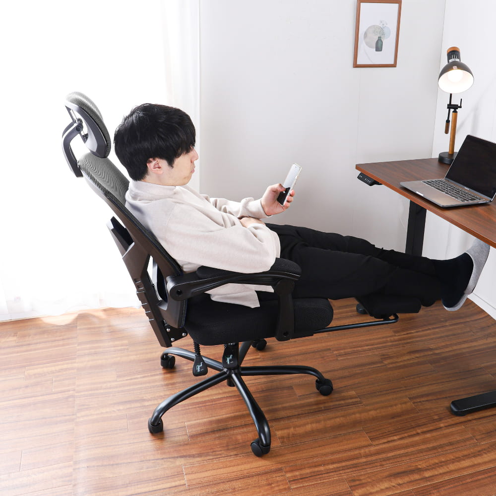 デスクチェア ルフト BK［ホームズオリジナル］(ブラック): デスク