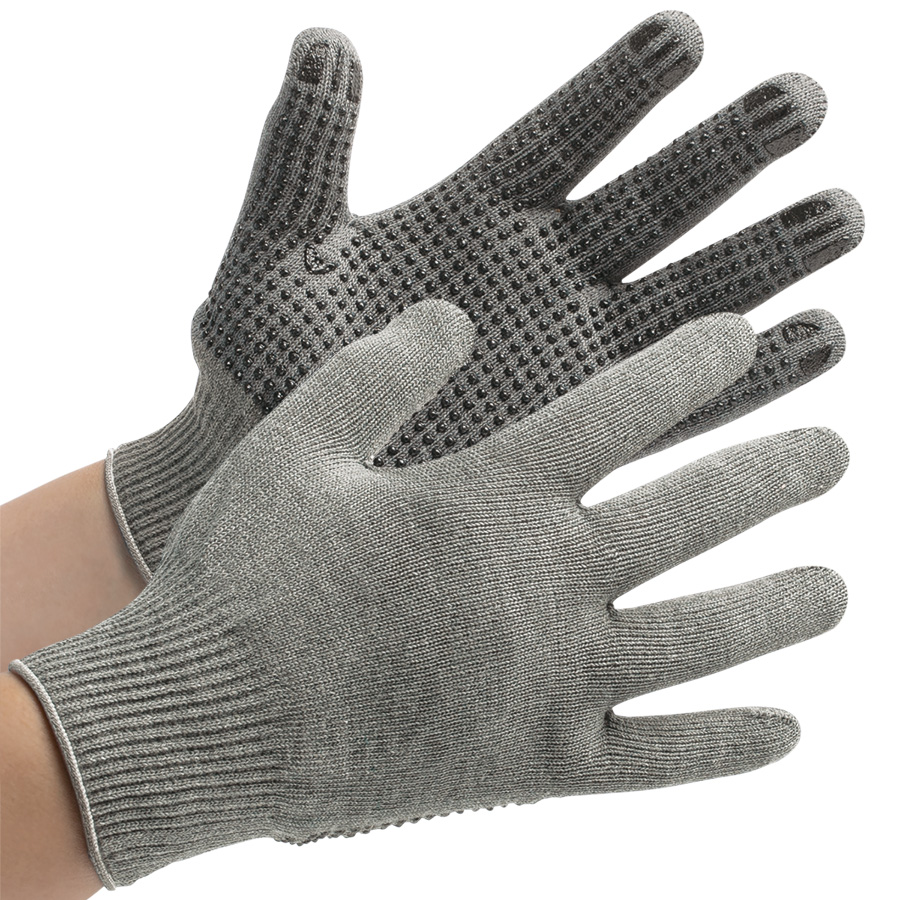 接触感染予防手袋 MS135 グレー ボツ付タイプ M | 【ミドリ安全