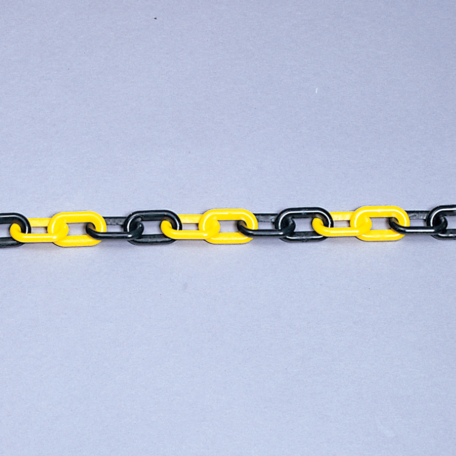 プラスチックチェーン 871－244 4m 黄／黒 | 【ミドリ安全