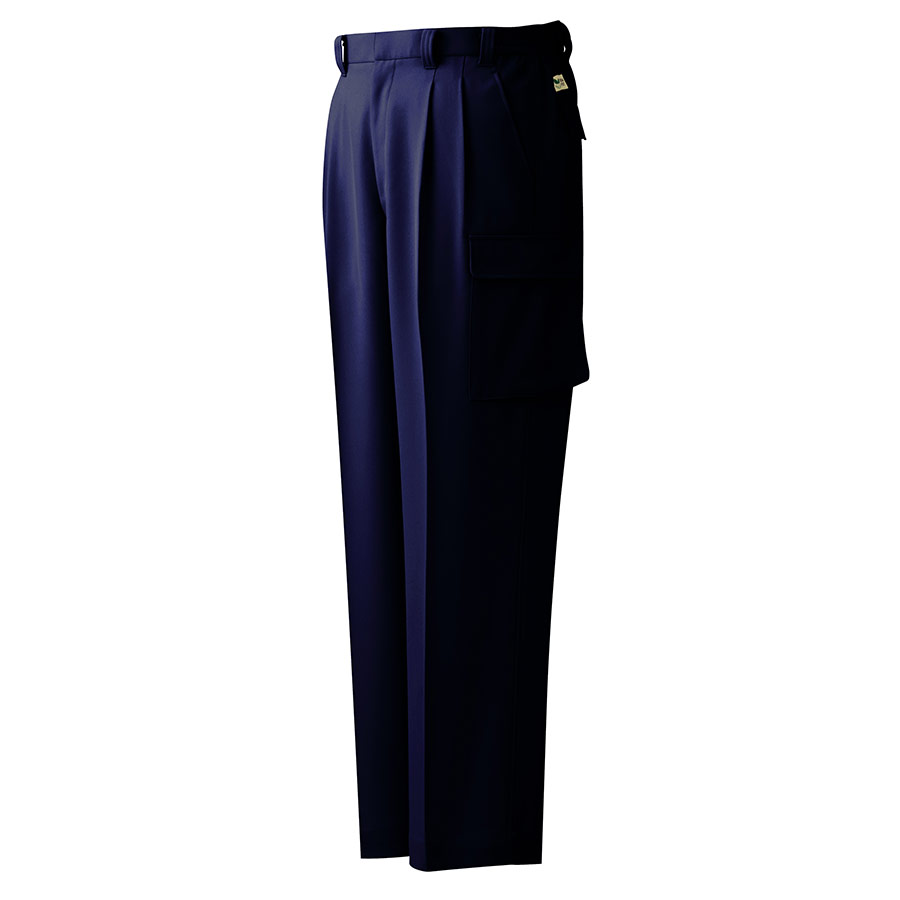 裏綿 男子カーゴスラックス G627C下 ネイビー| 作業服・作業着