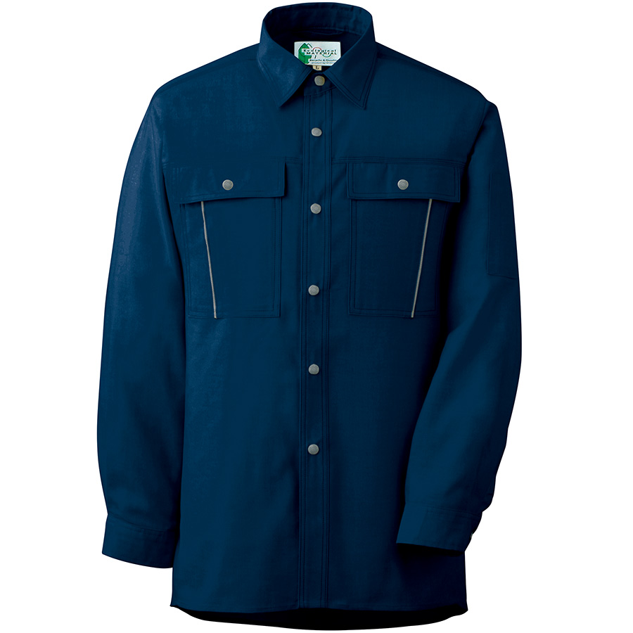 男女ペア長袖シャツ RC－S2607上 ネイビー | 【ミドリ安全