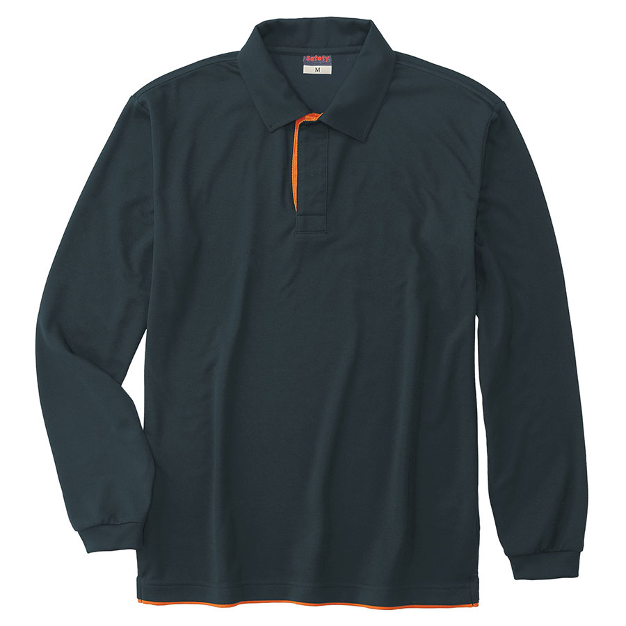 スナップ釦 レイヤード長袖ポロ （SAFETYシリーズ） 819－1