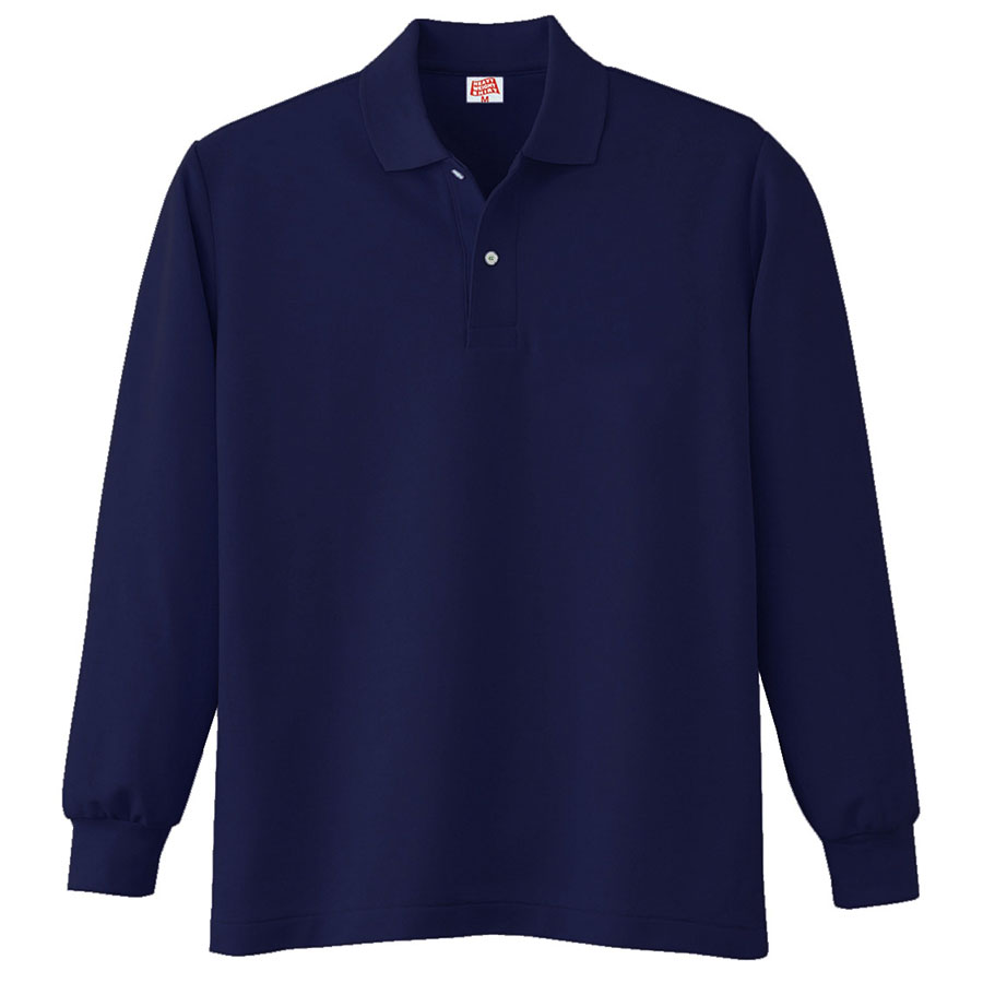 ヘビーウェイト長袖ポロシャツ （ポケットなし） 210 1 ネービー