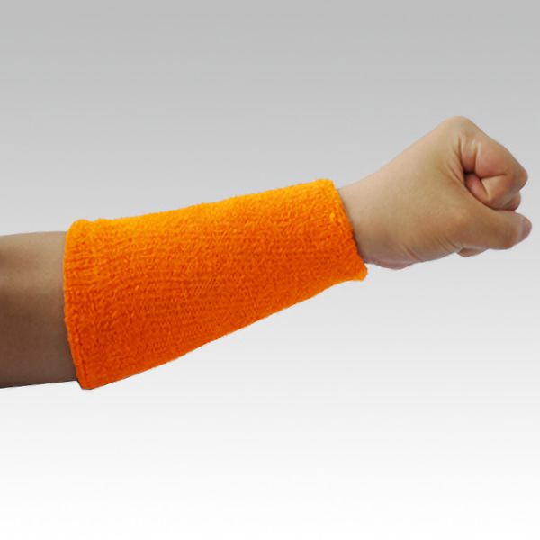 綿タオル リストバンド ロング FT－263 オレンジ | 【ミドリ安全