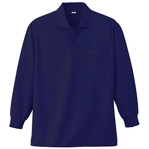 長袖ポロシャツ PS207N 上 ネイビー| 作業服・作業着 | 【ミドリ
