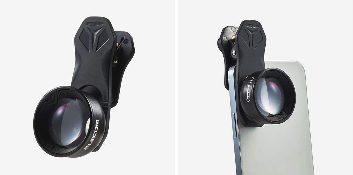 エレコムが5種類の広角と望遠のスマートフォン用カメラレンズを発売
