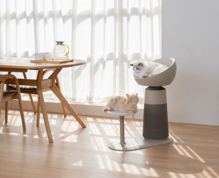 キャットタワーと一体化したLGの猫オーナー向け空気清浄機にヒットの
