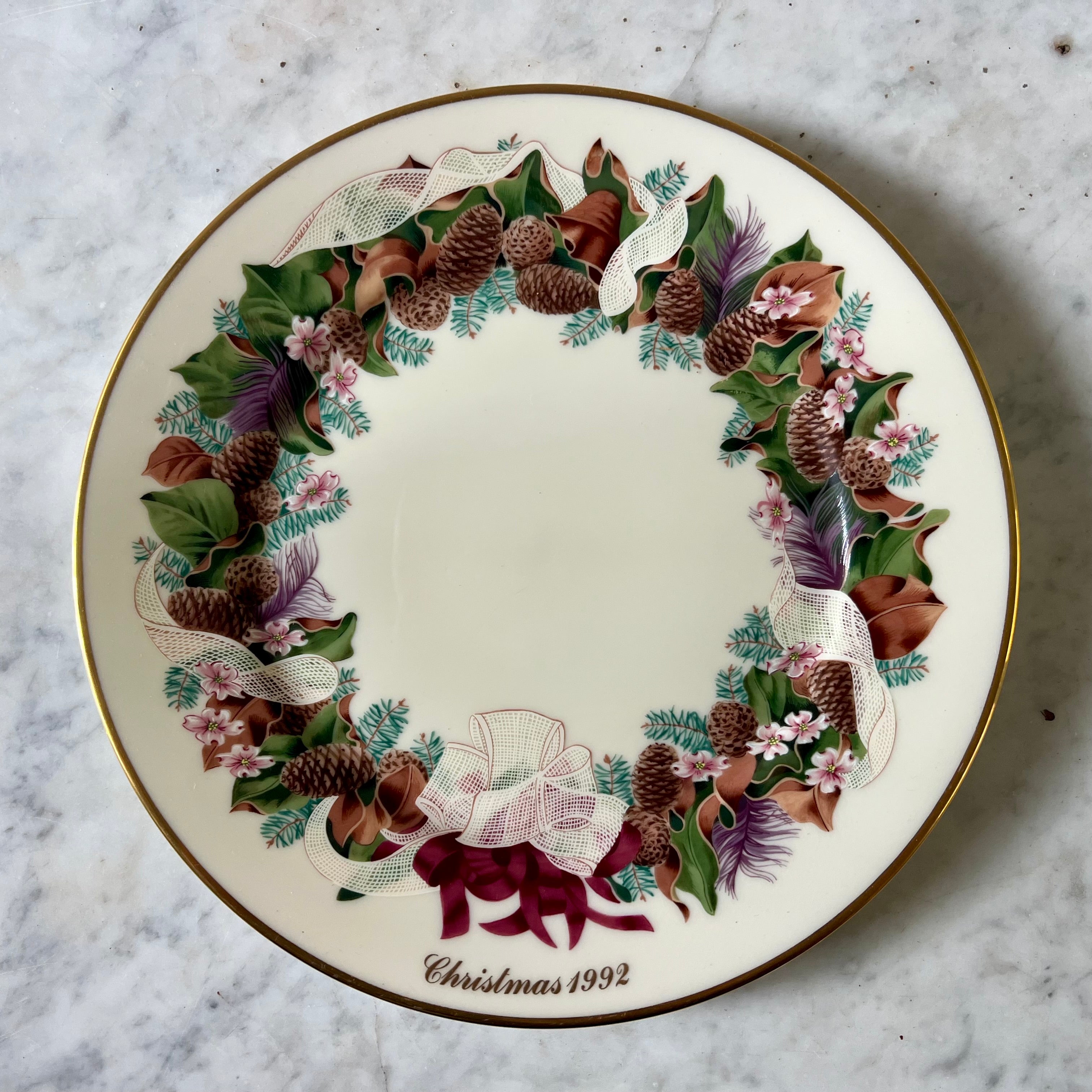 Vintage Lenox 1992 Colonial Christmas Wreath Plate – Down South