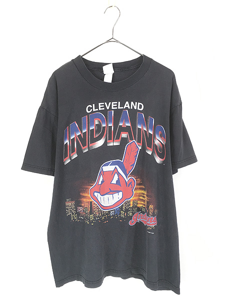 古着 90s USA製 MLB Cleveland Indians インディアンズ Tシャツ L 古着