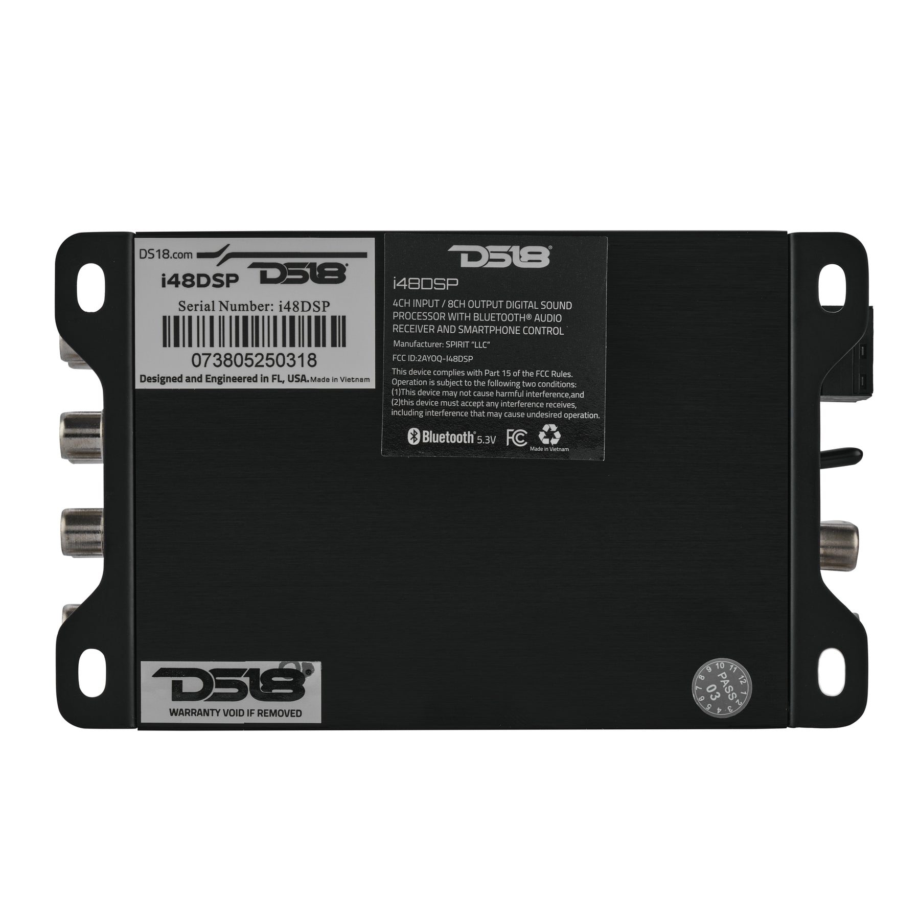 4-Input / 8-Output Digital Sound Processor with Bluetooth and App Cont