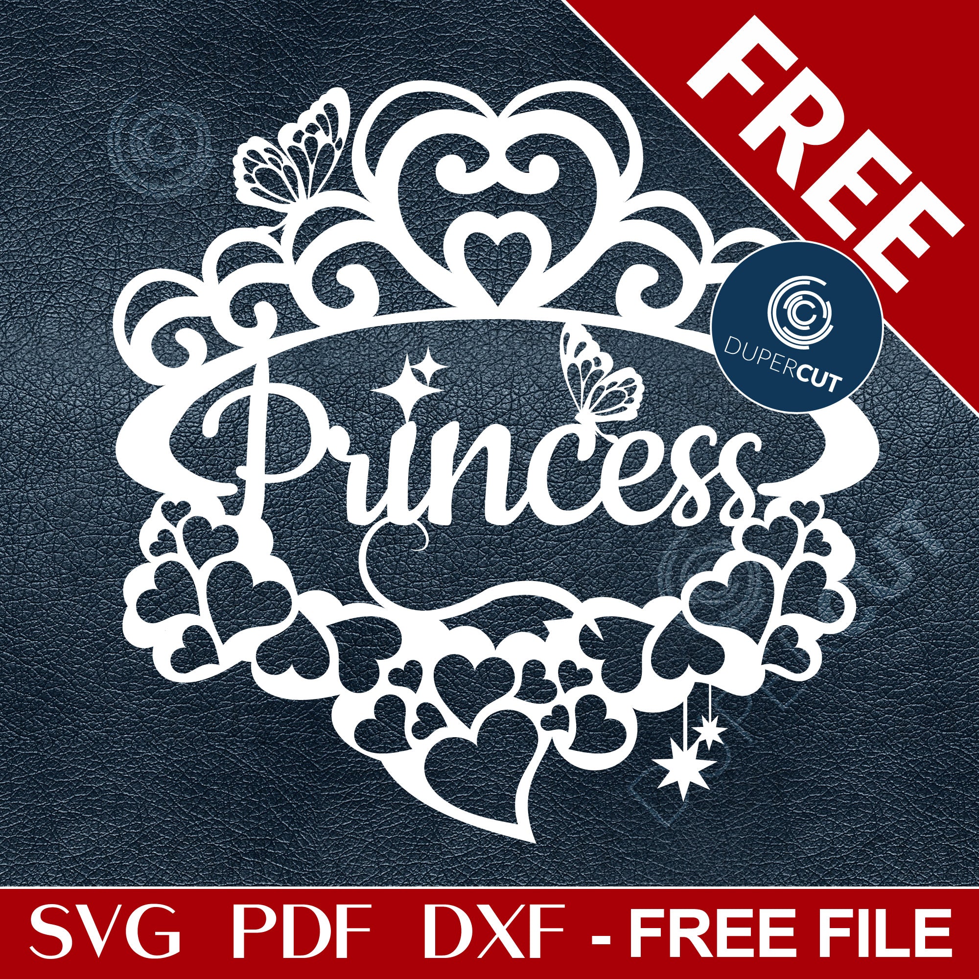 PRINCESS SIGN - free cutting file - SVG / PDF / DXF – DuperCut