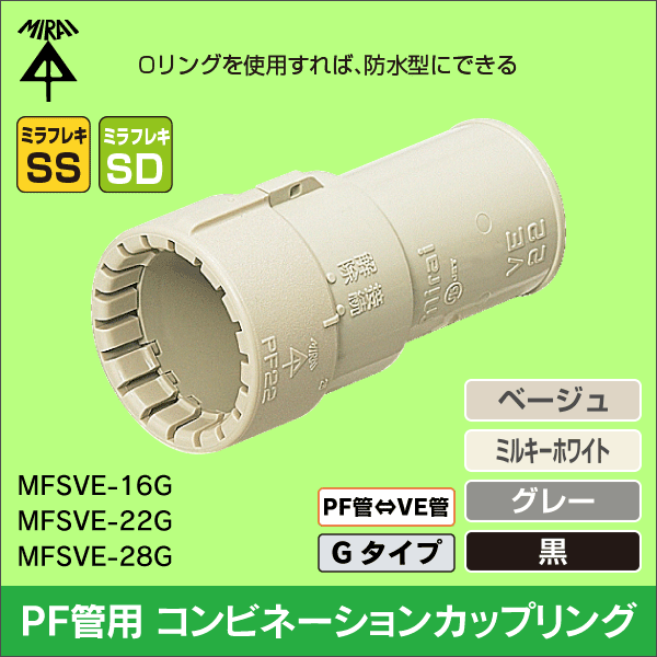 未来工業】ミラフレキSS （呼び）22PF管用曲がりコネクタ（30°） G