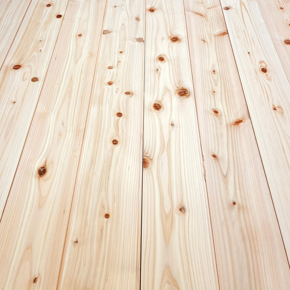 奈良県産 吉野桧 無垢フローリング 一枚もの 一等（節・埋木あり