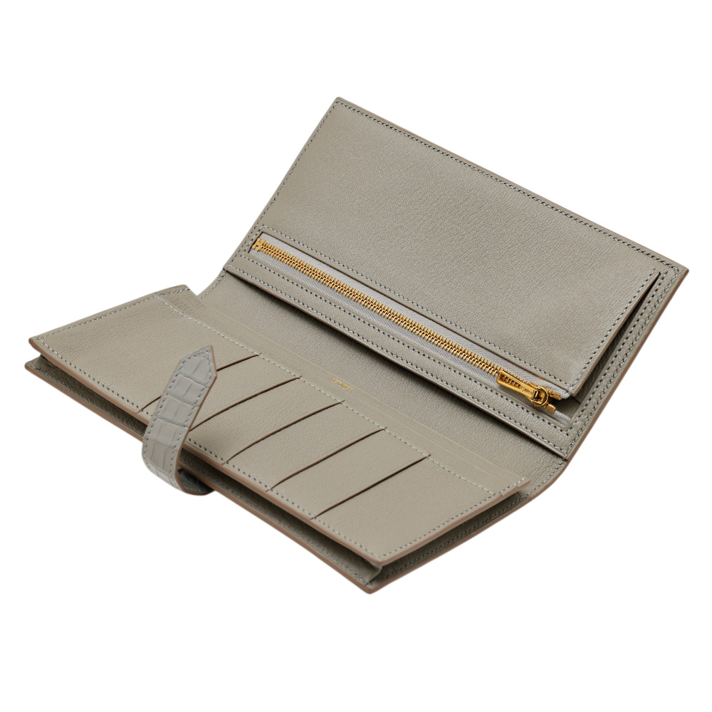 未使用] エルメス ベアンスフレ アリゲーターマット グレー イエロー