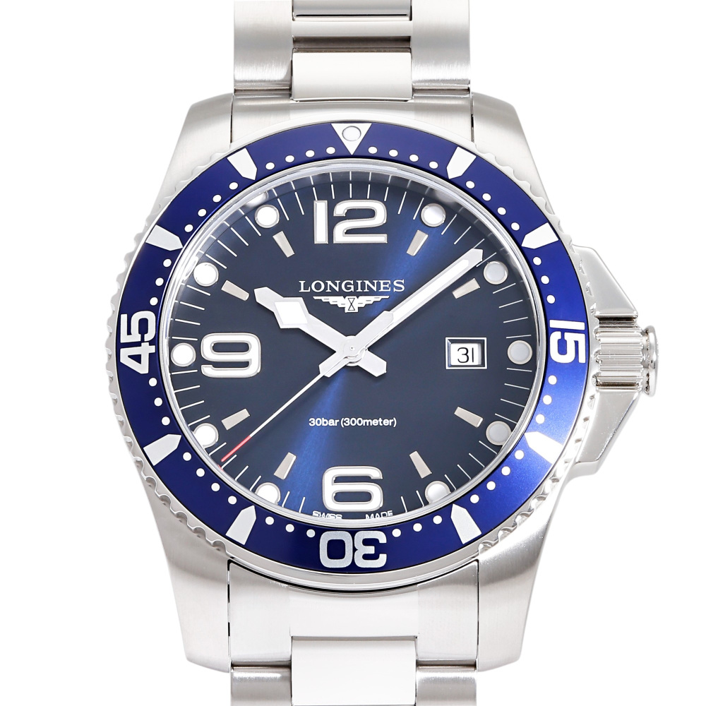 新品] ロンジン コンクエスト L38404966ブルー ステンレス デイト表示