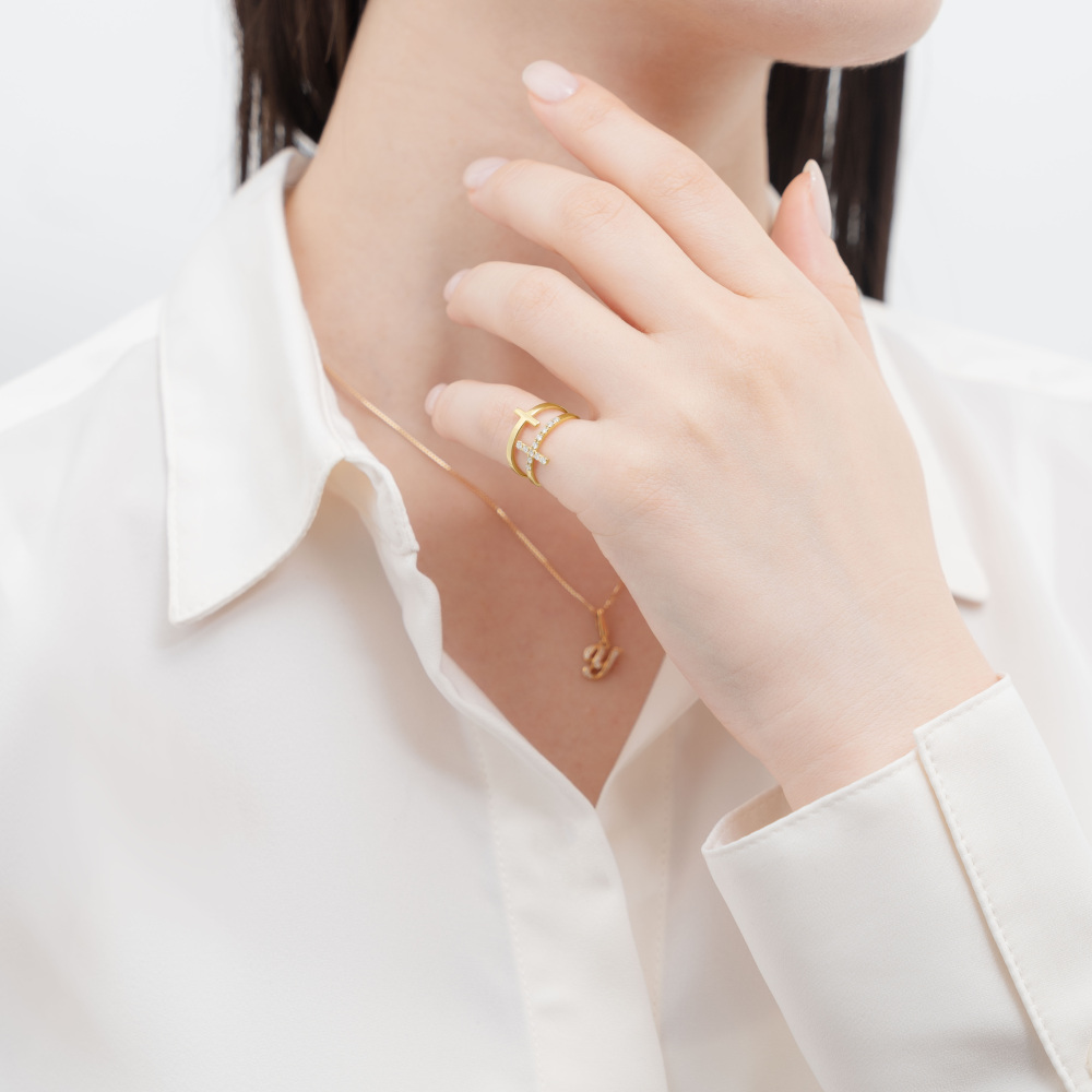 新品] ユキザキ TwinPinky イエローゴールド ツインピンキー リング