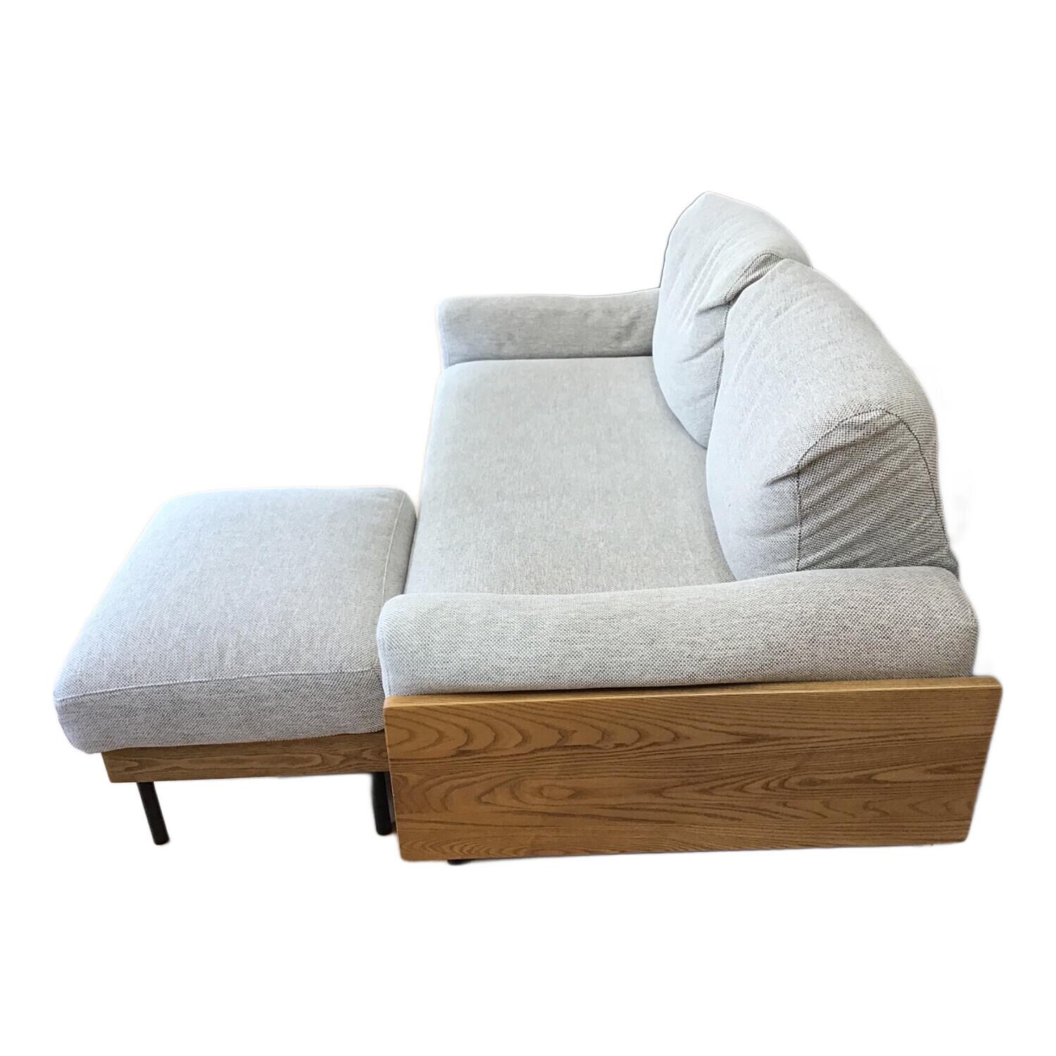 UNICO (ウニコ) 2人掛けソファー グレー オットマン付 TREL covering