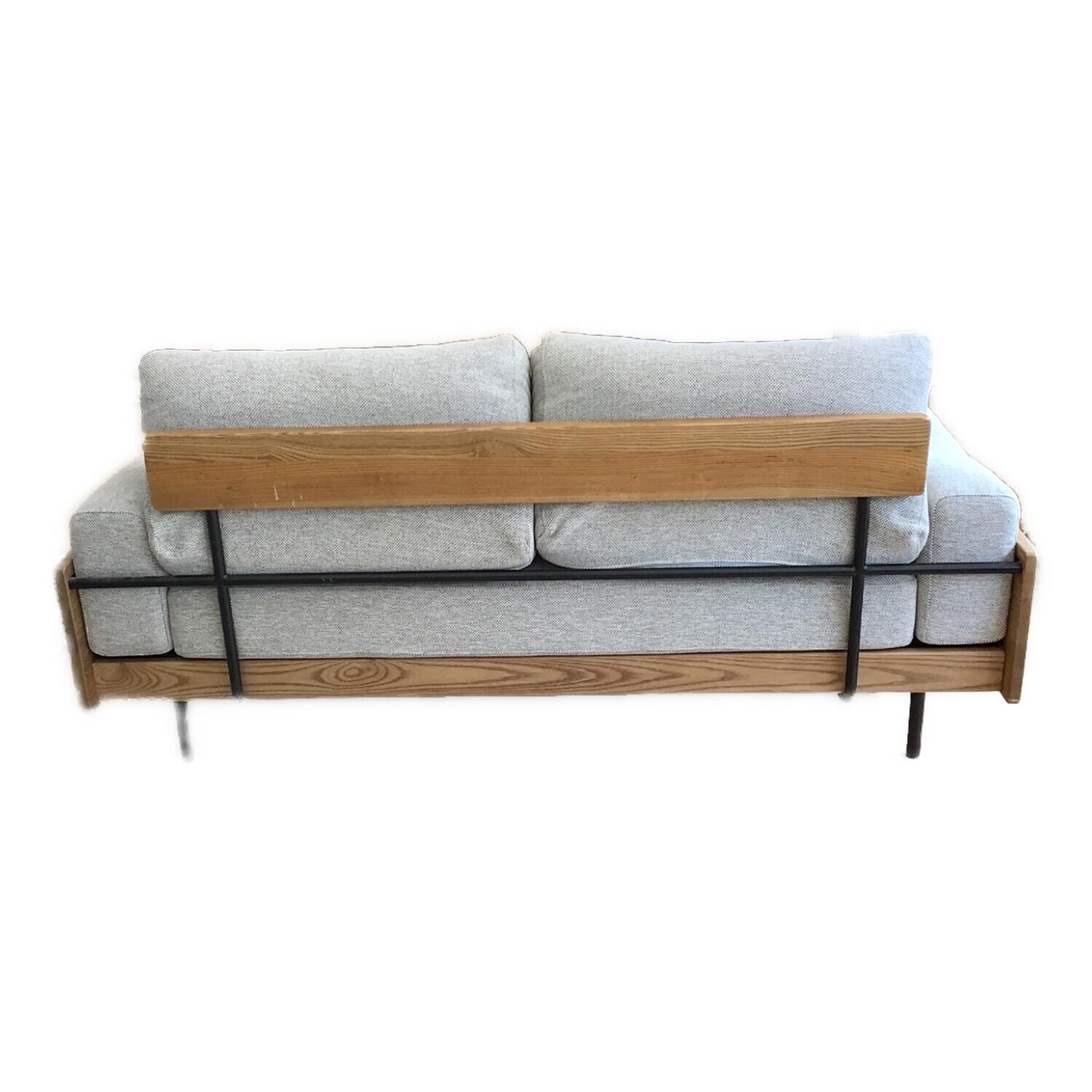 UNICO (ウニコ) 2人掛けソファー グレー オットマン付 TREL covering