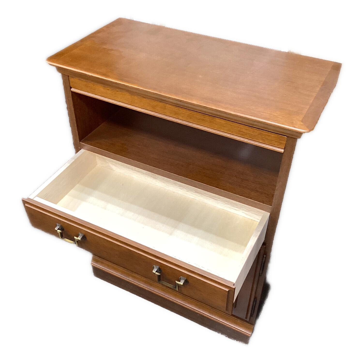 MARUNI (マルニ) 電話台 ブラウン 206 2枚扉 引き出し付 地中海