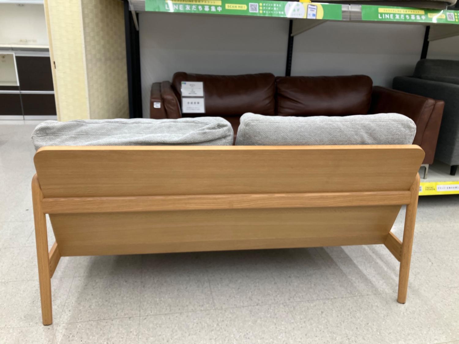 KEYUCA (ケユカ) 2.5人掛けソファー 幅:約150㎝ ナチュラル×グレー