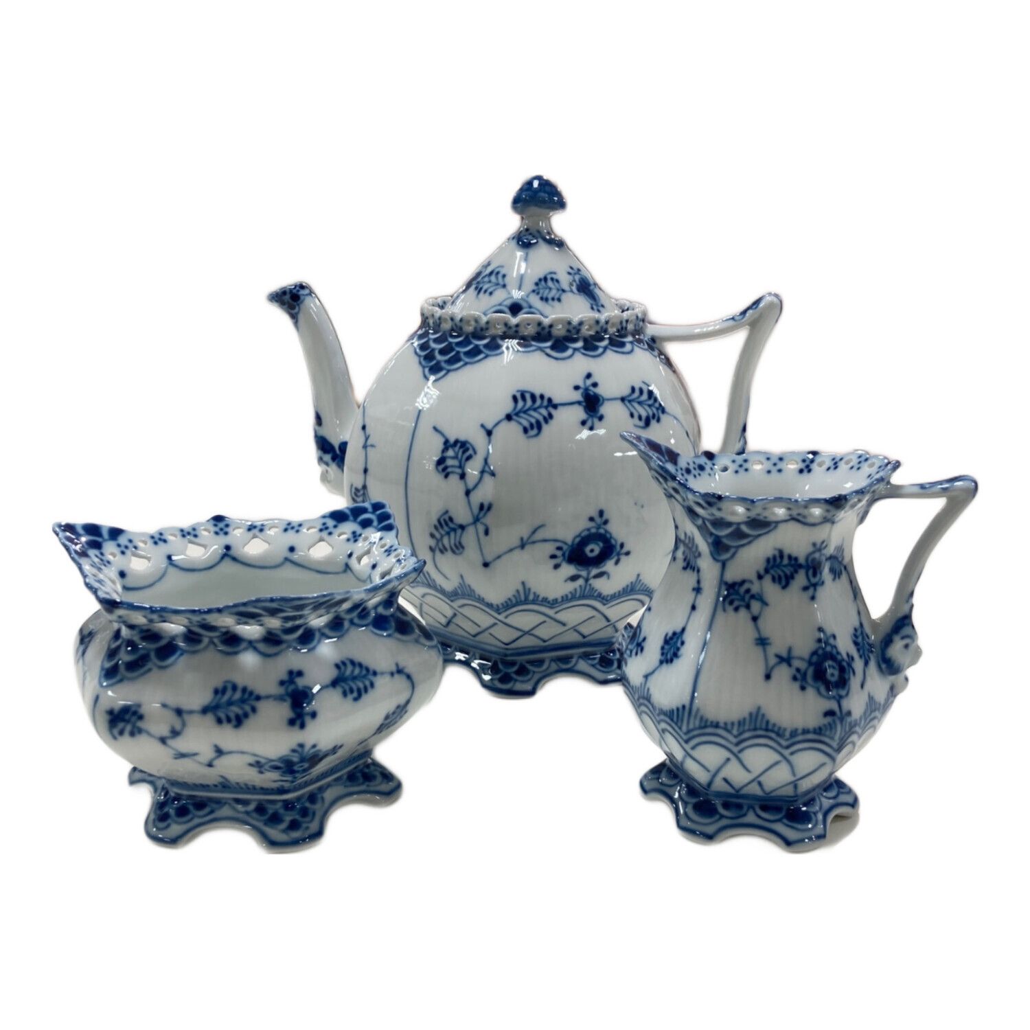 ロイヤルコペンハーゲンブルーフルーテッドプレインテイ-ポット1