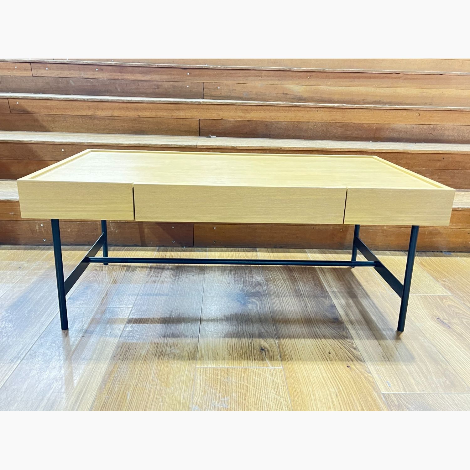 UNICO (ウニコ) ローテーブル ナチュラル×ブラック 引き出し付