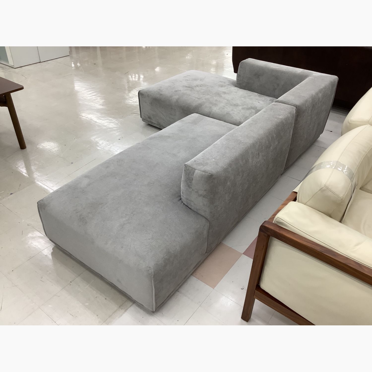 Franc franc (フランフラン) カウチソファー グレー 布 メーネ