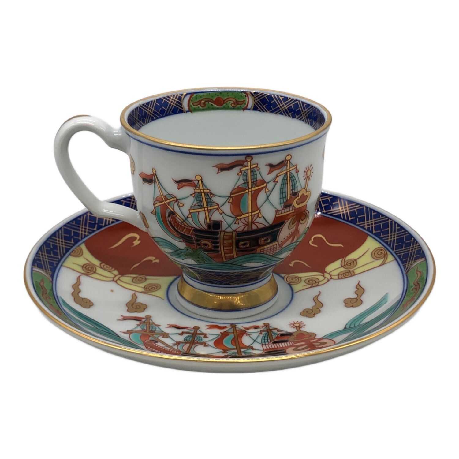有田焼 (アリタヤキ) コーヒーカップ&ソーサー 弥右ヱ門 染錦オランダ