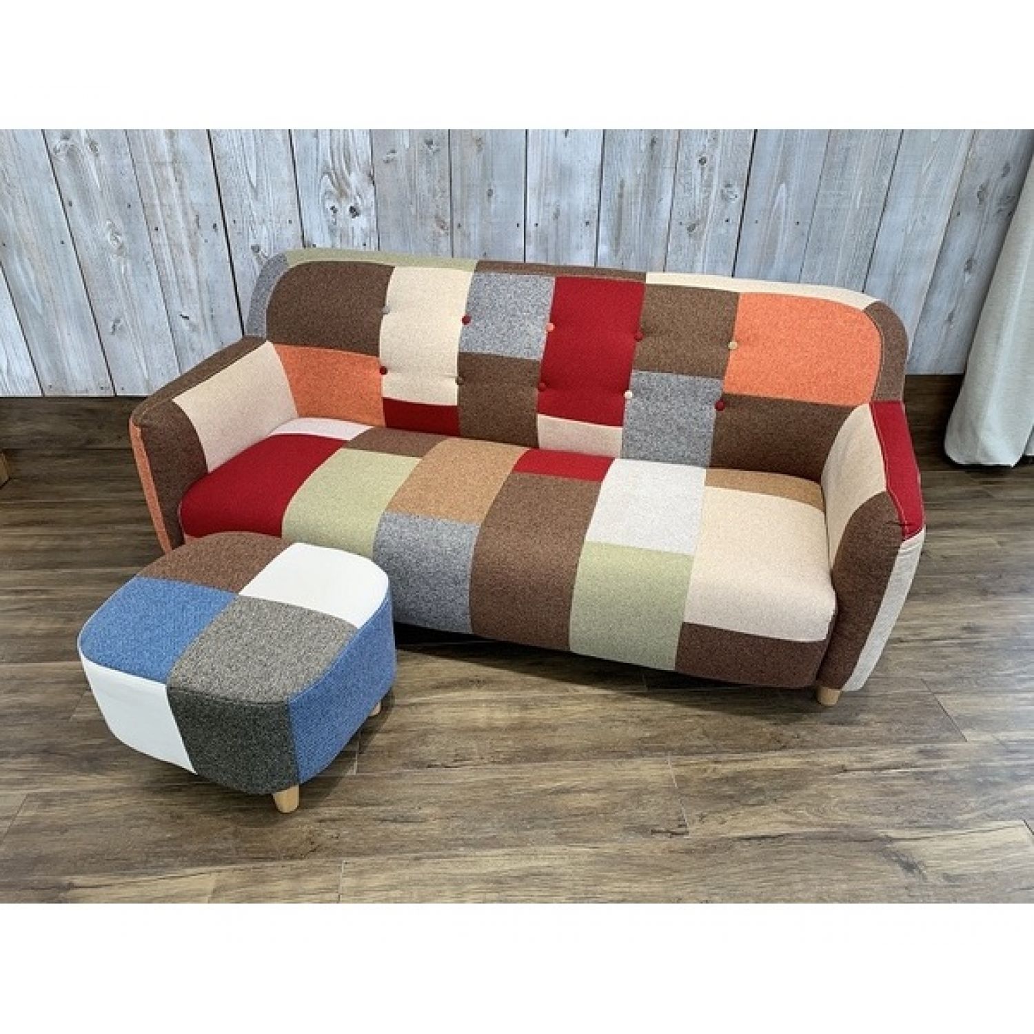 近く配達可能 パッチワークデザイン 2人掛けソファ 京都 近く配達可能