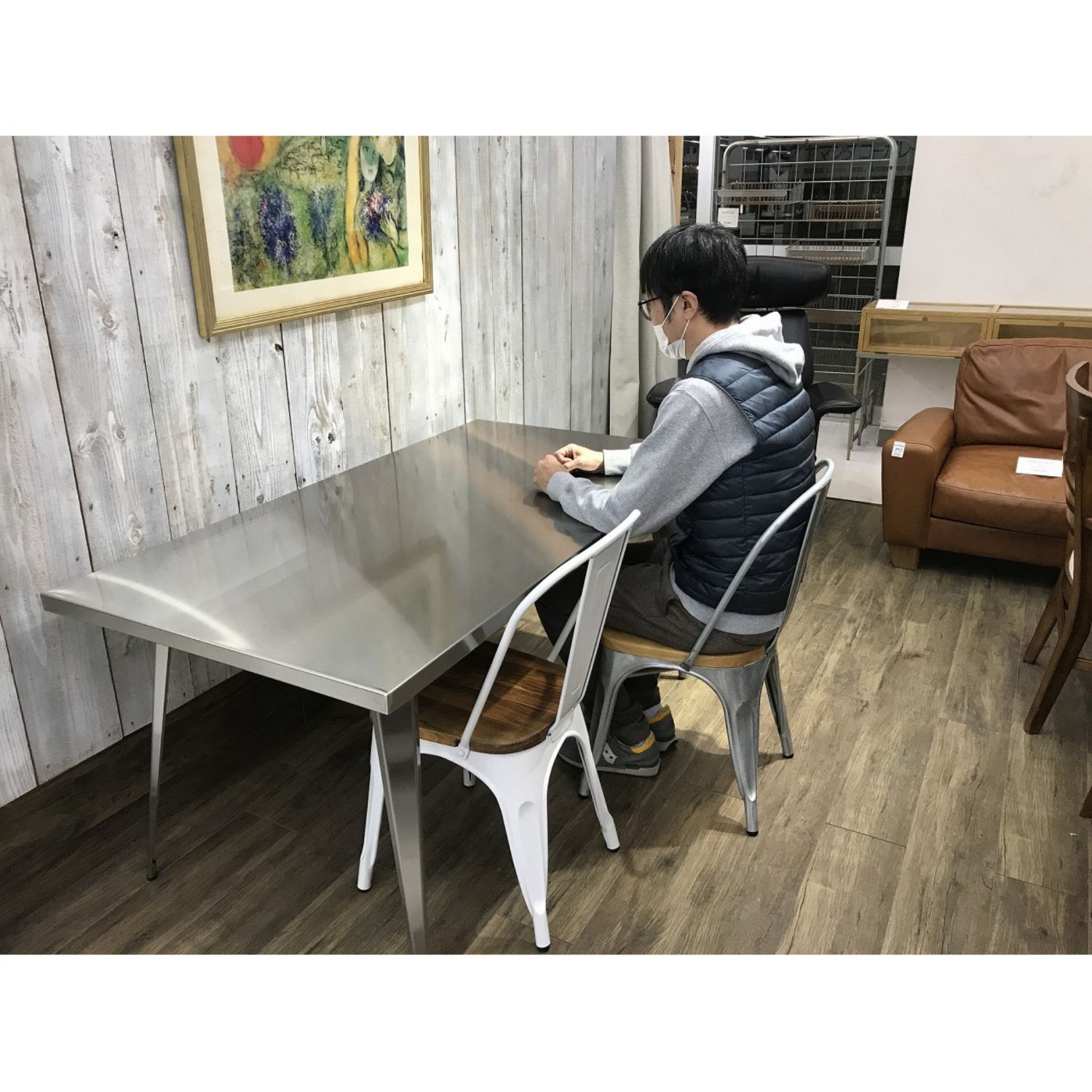 東谷 (アズマヤ) ダイニングテーブル シルバー METAL PRODUCT