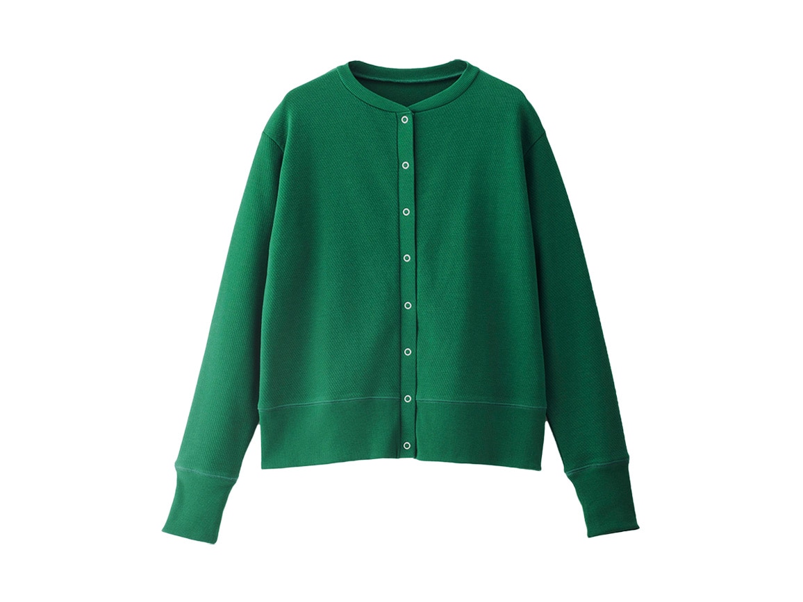 ニットツイルドットカーディガン(02_M 50_グリーン): ｜ カタログ通販