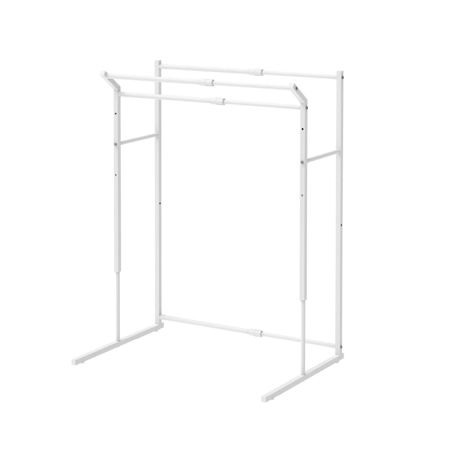 伸縮クローゼットハンガーラック 3連 縦横伸縮タイプ マットホワイト