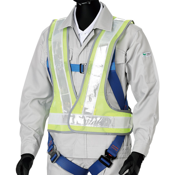 高視認グッズ ベストブライト 蛍光イエロー／LED赤 （光ファイバー