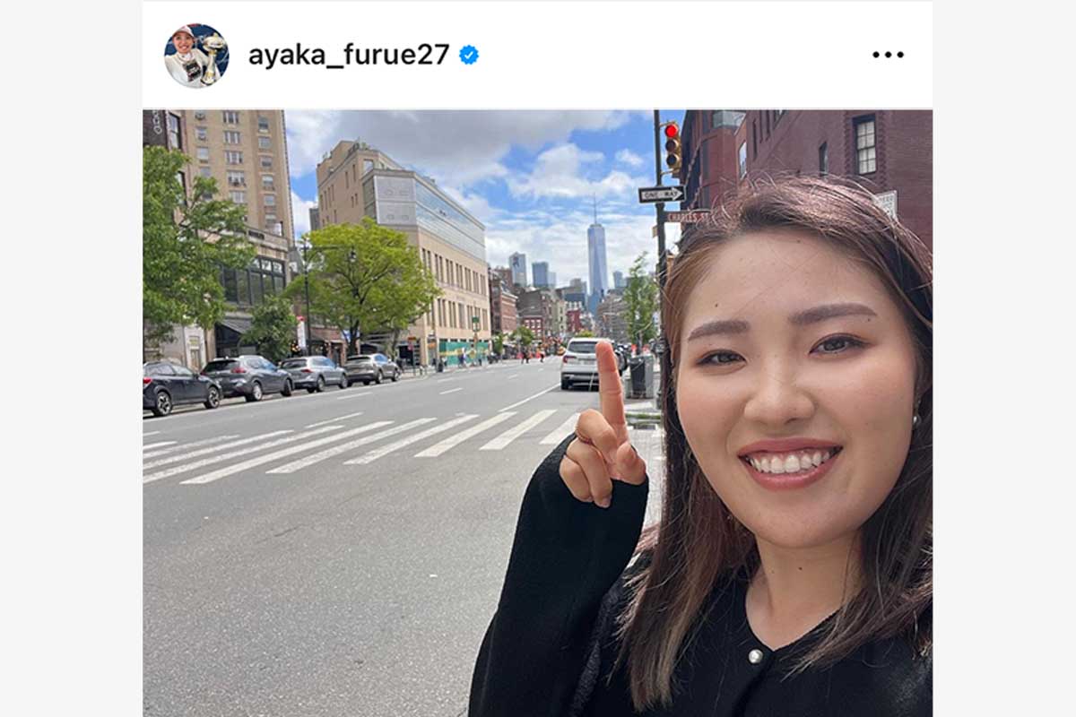 目指すはトップ!? 古江彩佳が全米一の超高層ビルを指さし「みずほ