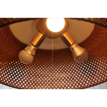 ヤマギワ 近藤昭作「竹のあかり」半月型 3灯ペンダントライト A038