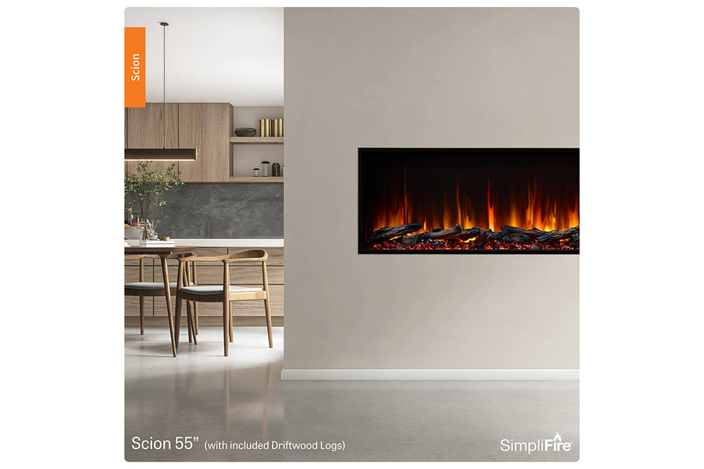 SimpliFire Scion 55 inch Smart Built-In Linear Electric Fireplace