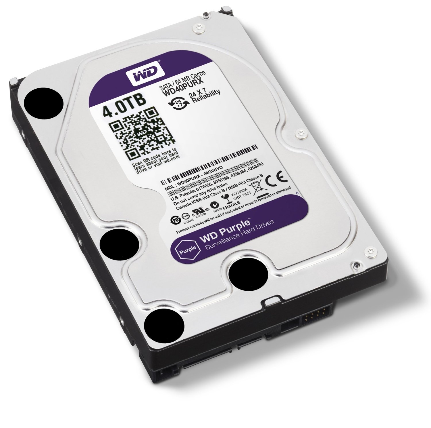WD40PURX Western Digital Purple 4TB Surveillance Hard Drive