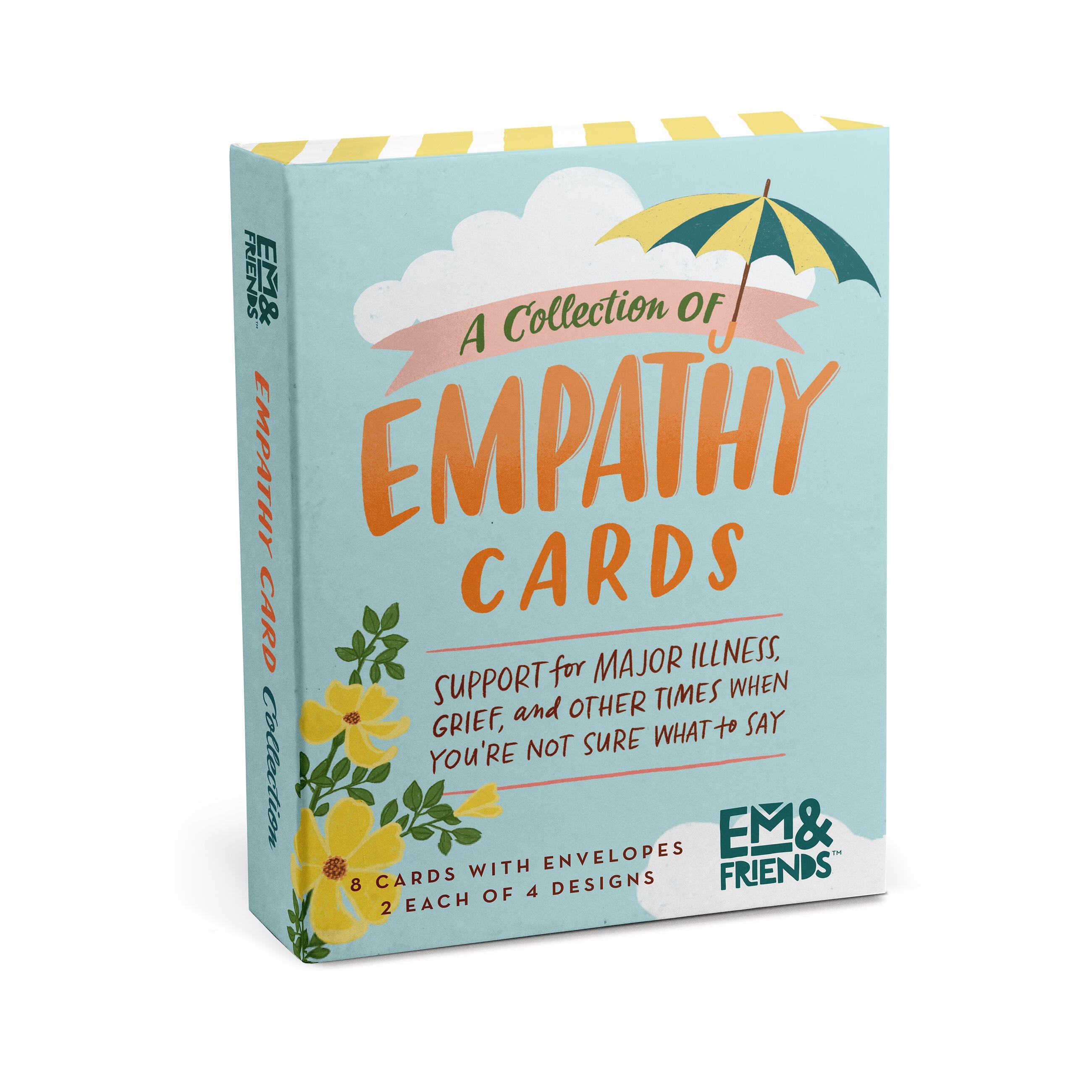 Sympathy Cards, 8 Assorted Empathy Cards By Em & Friends