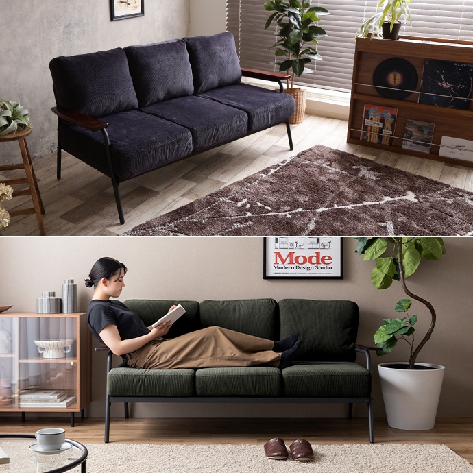 幅165cm】Basquiat 3人掛けコーデュロイソファ | インテリア家具の卸