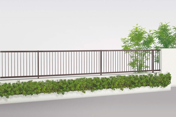 四国化成 アルミフェンス クレディフェンスHG2B型 縦格子境界フェンス