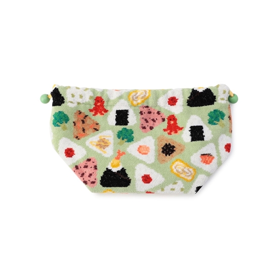 オムスビコロリン マチ付き巾着 L/OMK-233116(ペールグリーン