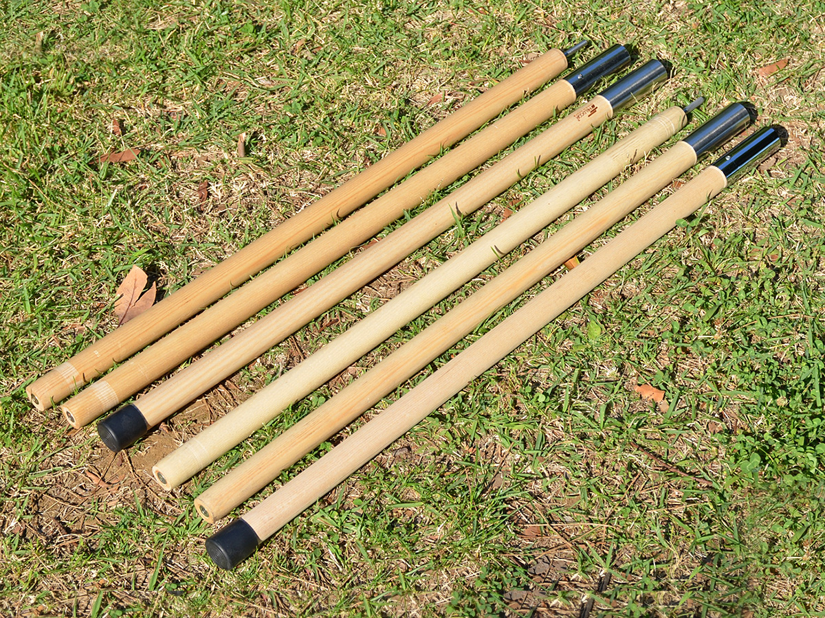 購入価格8万円 ウッド タープポール 6本 木製 真鍮 ビンテージ