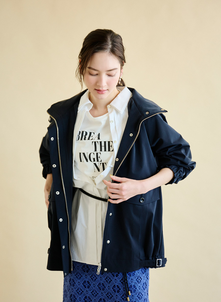 撥水ツイルハイネックマウンテンパーカー｜LOUNIE（ルーニィ）公式