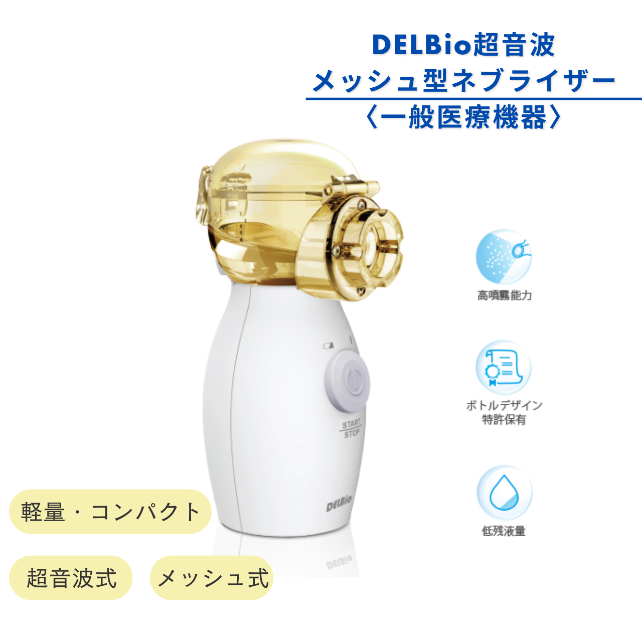 DELBio超音波メッシュ型ネブライザー | GRANMATE SHOP～医療現場生まれ