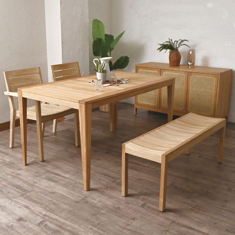 S255XX チーク無垢材 無塗装 PURO ベンチ | 【SR-net】Sunflower