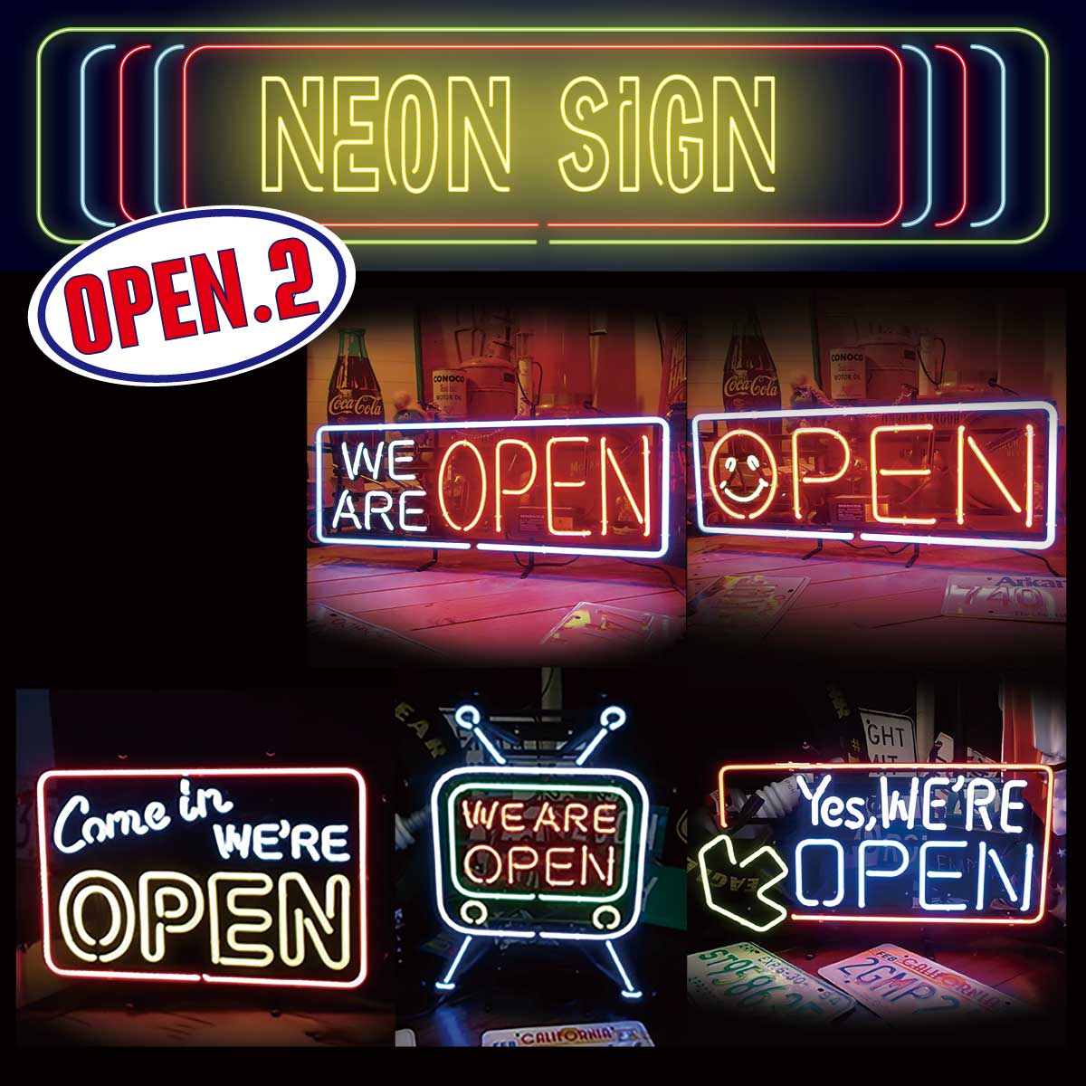 WE'RE OPEN！】【アメリカンダイナー】NEON SIGN ショップ カフェ_