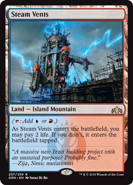 Foil】《蒸気孔/Steam Vents》[GRN] 土地R | 日本最大級 MTG通販サイト