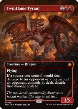 Foil】(427)□ショーケース□《双炎の暴君/Twinflame Tyrant》[FDN-BF