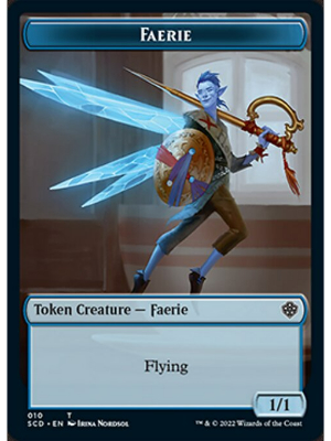 002/010)《鳥+フェアリートークン/Bird+Faerie Token》[SCD] 白/青