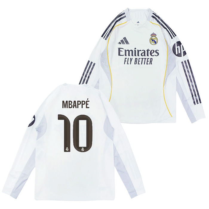 レアルマドリード 25-26 ホーム 長袖 オーセンティック ユニフォーム
